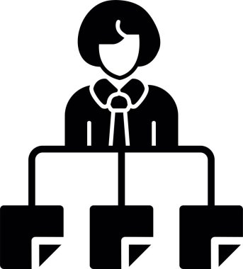 avatar iş kadını simgesi katı stil