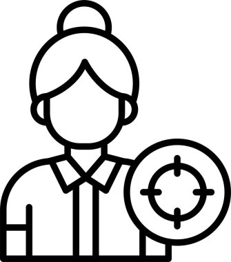 Hedef Düşün, Basit Vektör İllüstrasyon Simgesi