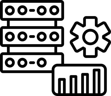Veri İşleme, Basit Vektör İllüstrasyon Simgesi