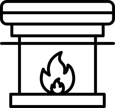 Şömine. Web simgesi basit illüstrasyon