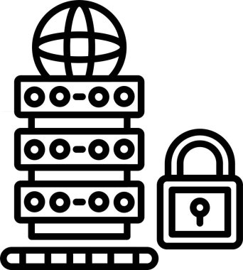 Siber Güvenlik, Basit Vektör İllüstrasyon Simgesi