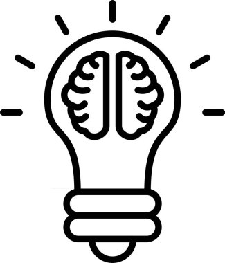Beyin Fikri, Basit Vektör İllüstrasyon Simgesi