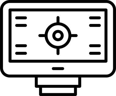 Bilgisayar. Web simgesi basit illüstrasyon