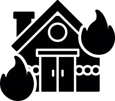 ev yangını simgesi taslak biçiminde