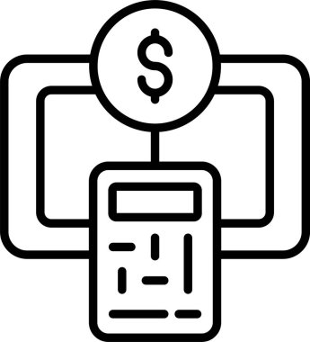 Dolar para değişim simgesi ana hatları biçiminde