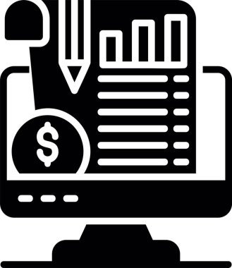 iş finans raporu simgesi ana hatlar biçiminde