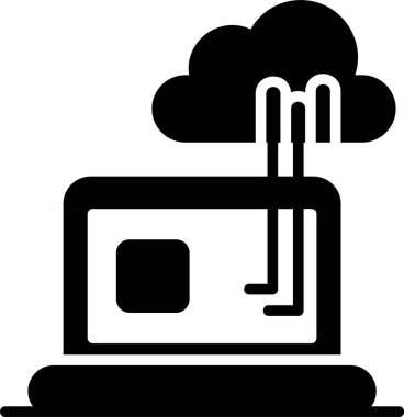 Bulut hesaplama simgesi, basit vektör illüstrasyonu