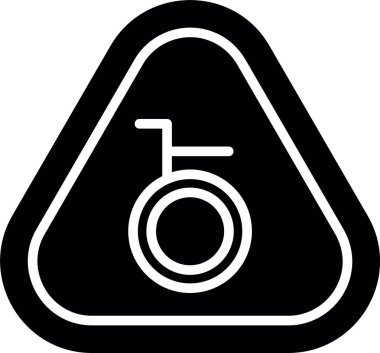 tekerlekli sandalye simgesi, siyah renk tasarımı