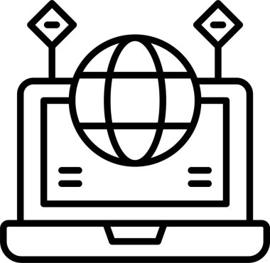 Bilgisayar monitörü. Web simgesi tasarımı illüstrasyonu