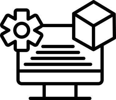 Dijital İkiz, Basit Vektör İllüstrasyon Simgesi