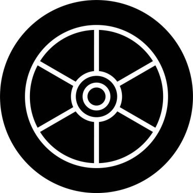 Tekerlek simgesi vektör illüstrasyonu