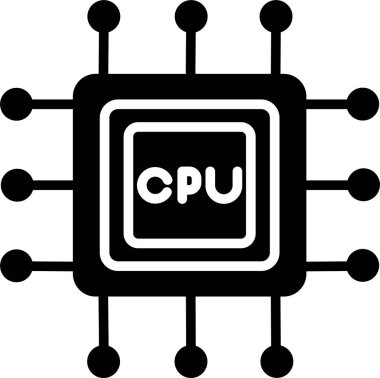 Cpu simge vektör illüstrasyonu