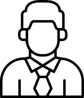 iş adamı kişisi simgesi ana hat biçiminde