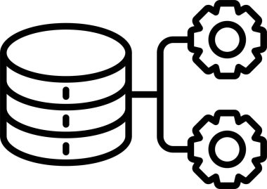 veritabanı veri sunucusu simgesi ana hat biçiminde
