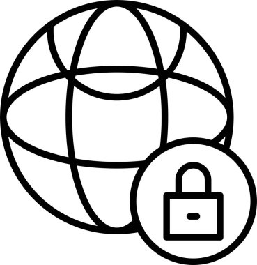 ana hatlar biçiminde genel ağ güvenlik simgesi