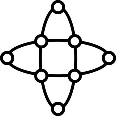 bağlantı iletişim ağı simgesi ana hat biçiminde