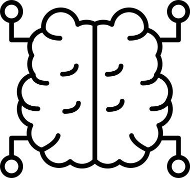 Zihin Ağı, Basit Vektör İllüstrasyon Simgesi