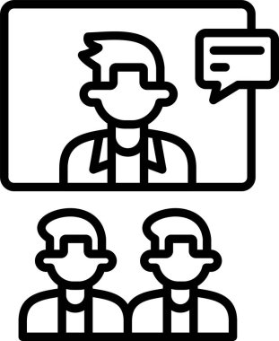 iş insanları konferans simgesi ana hatlarıyla