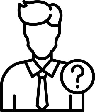 Soru Düşün, Basit Vektör İllüstrasyon Simgesi