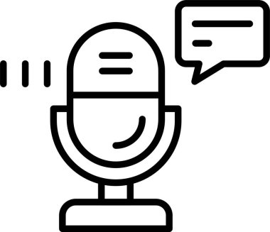 Mikrofon, Basit Vektör İllüstrasyon Simgesi