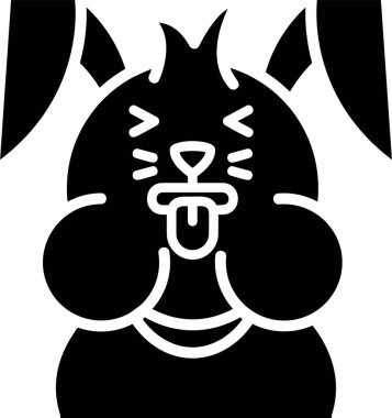 Vektör olarak tavşan hayvan simgesi, katı biçim