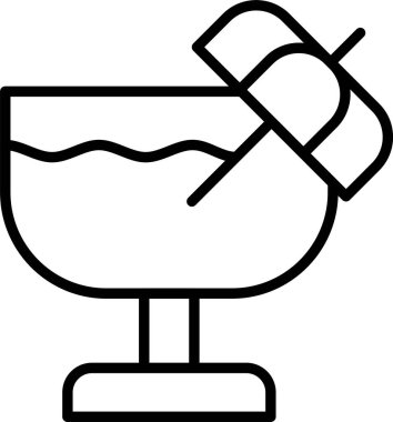 Kokteyl, Basit Vektör İllüstrasyon Simgesi