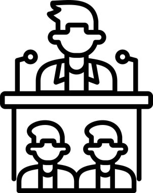 Basın Konferansı, Basit Vektör İllüstrasyon Simgesi