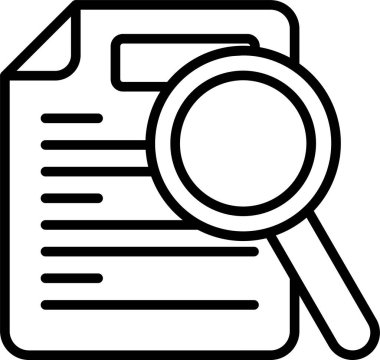 Taslak biçiminde büyüteç arama simgesi