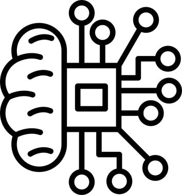 Makine Öğrenme, Basit Vektör İllüstrasyon Simgesi