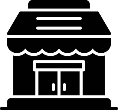 Restoran binası simgesi, basit illüstrasyon