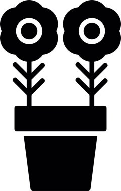 Çiçek bahçesi simgesi katı biçimde
