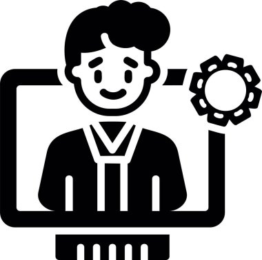 iş adamı simgesi, vektör illüstrasyonu