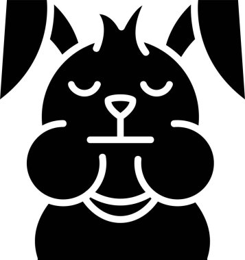 Hayvan tavşan simgesi katı bir şekilde