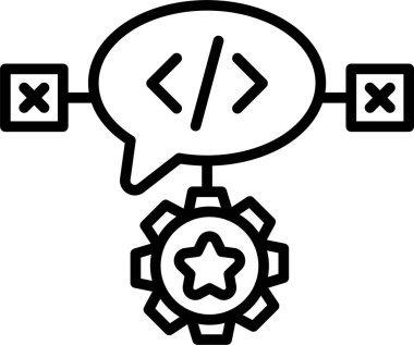 Kodlama. Web simgesi basit illüstrasyon