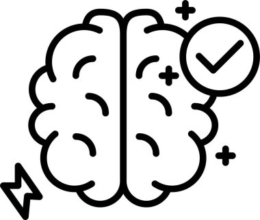 beyin simgesi tasarımı vektör çizimi