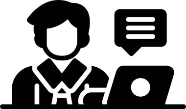 Hasta ikonu olan bir doktor. Web için doktor hasta vektör simgesinin özet çizimi