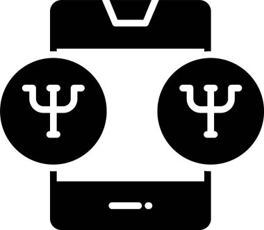 Robot baş simgesi, vektör illüstrasyonu