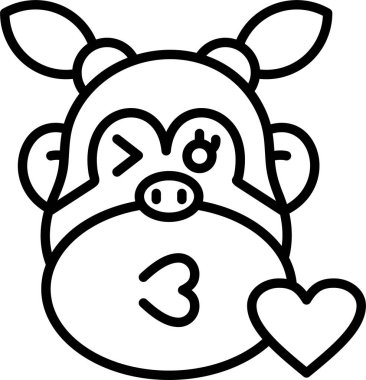 Domuz hayvan simgesini ana hatlarıyla sever