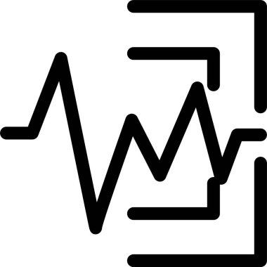 kardiyogram kardiyograf simgesi ana hat biçiminde