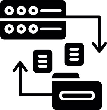 Veri göçünün Basit Vektör Simgesi