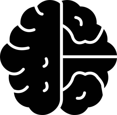 Beyin simgesi, vektör illüstrasyonu