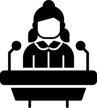 dişi mikrofon ikonu vektör illüstrasyonu