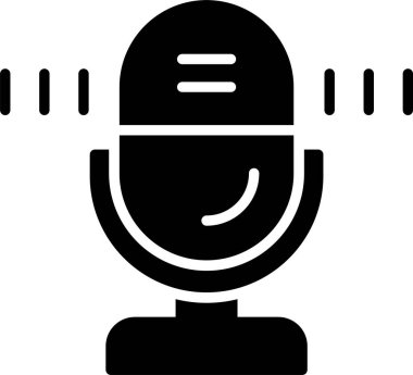 Mikrofon web simgesi basit vektör illüstrasyonu