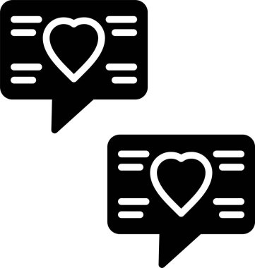 kalp sohbet mesajı simgesi - özet biçimi