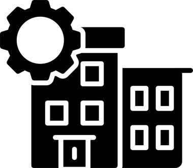 Fabrika. Web simgesi basit illüstrasyon