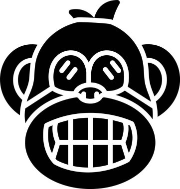 Gülen Maymun, Vektör Simgesi Her Kullanım İçin