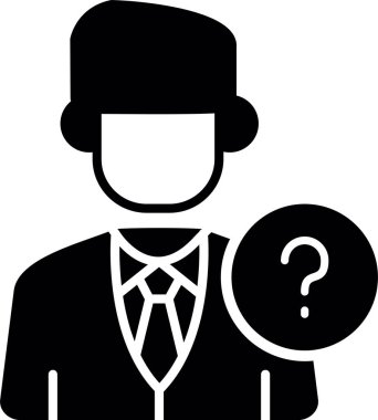 Soru işareti illüstrasyonuna sahip yönetici