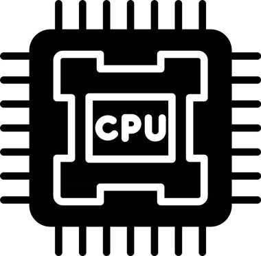 mikroçip simgesi, vektör illüstrasyonu