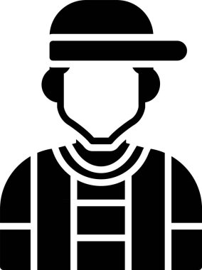 Şapka ve eşarp takan bir erkek simgesinin vektör çizimi