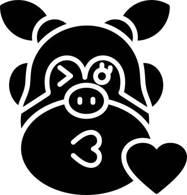 Öpüşen Maymun, Vektör Simgesi Her Kullanım İçin